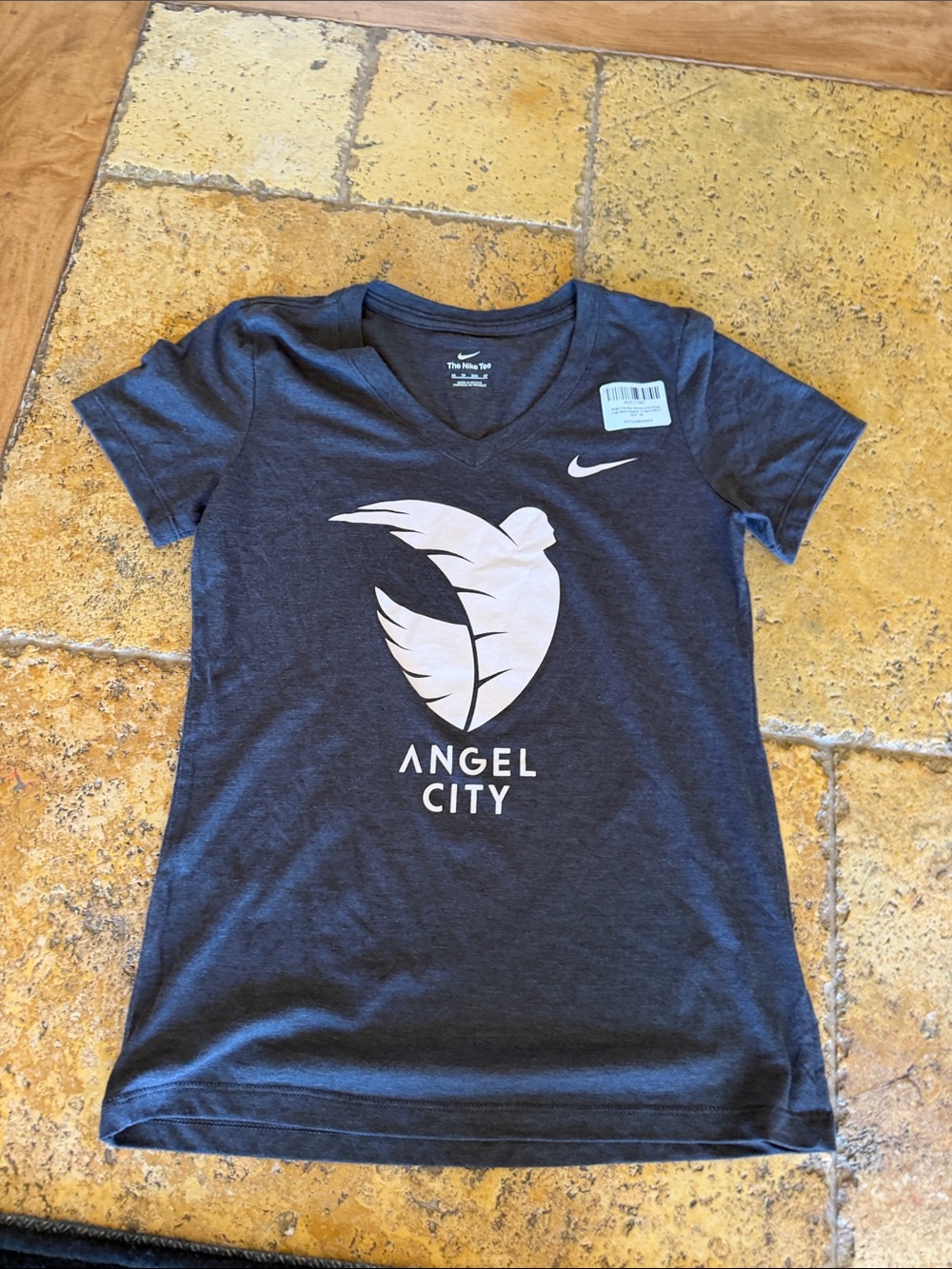 Nike Angel City FC Women’s Sol Rosa Logo V-Neck Tee Black Heather XS
